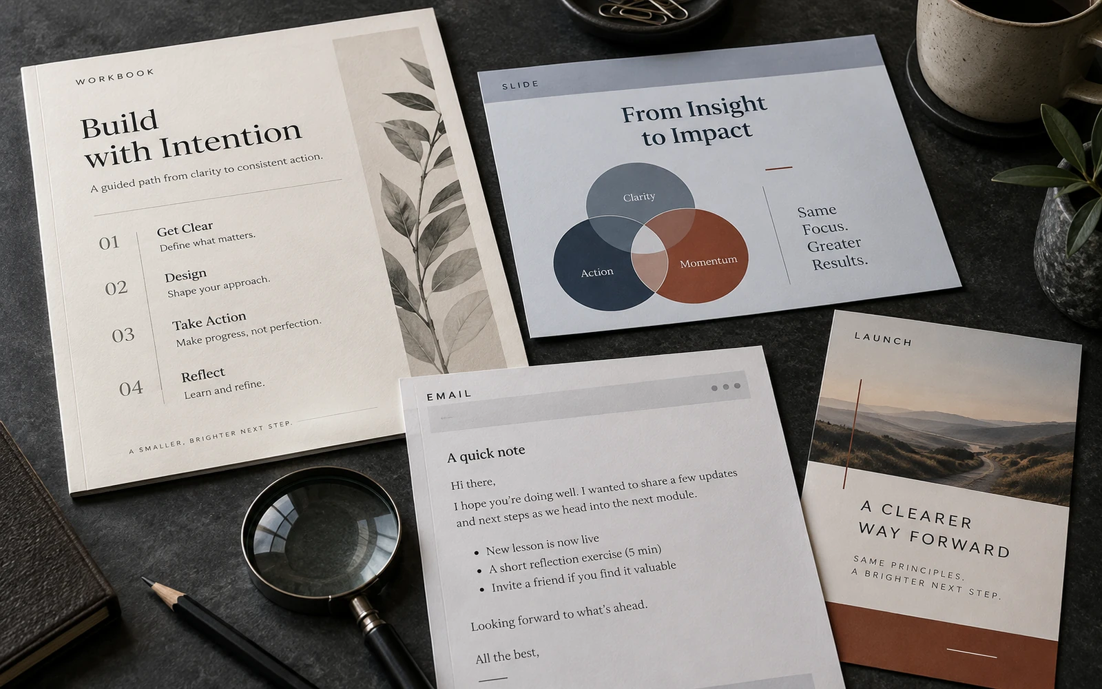 Separately tidy course files that do not add up to one recognisable language without a logo