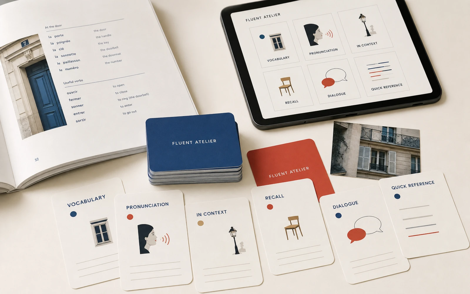Fluent Atelier French vocabulary card set