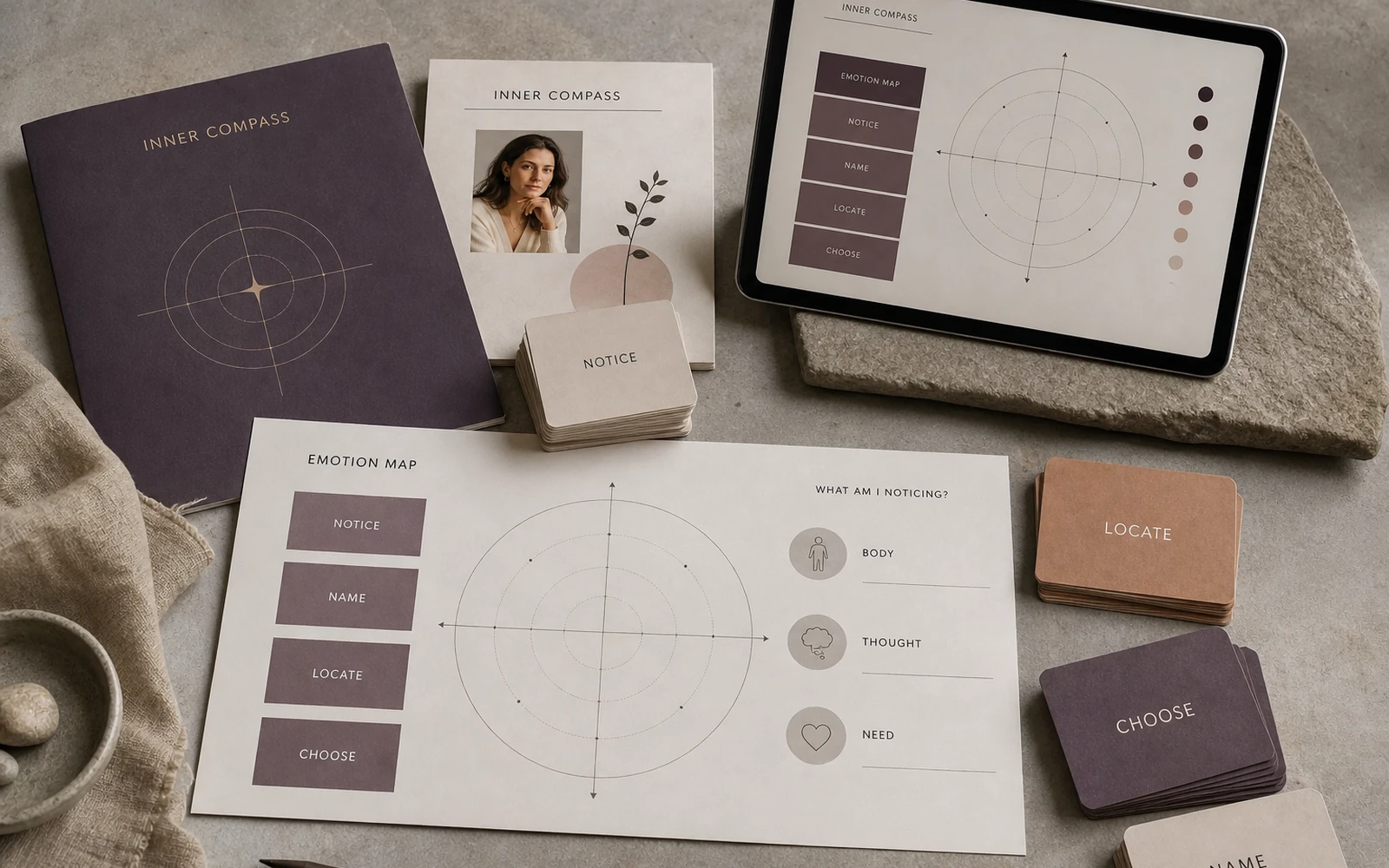 Inner Compass emotion maps and psychology tools