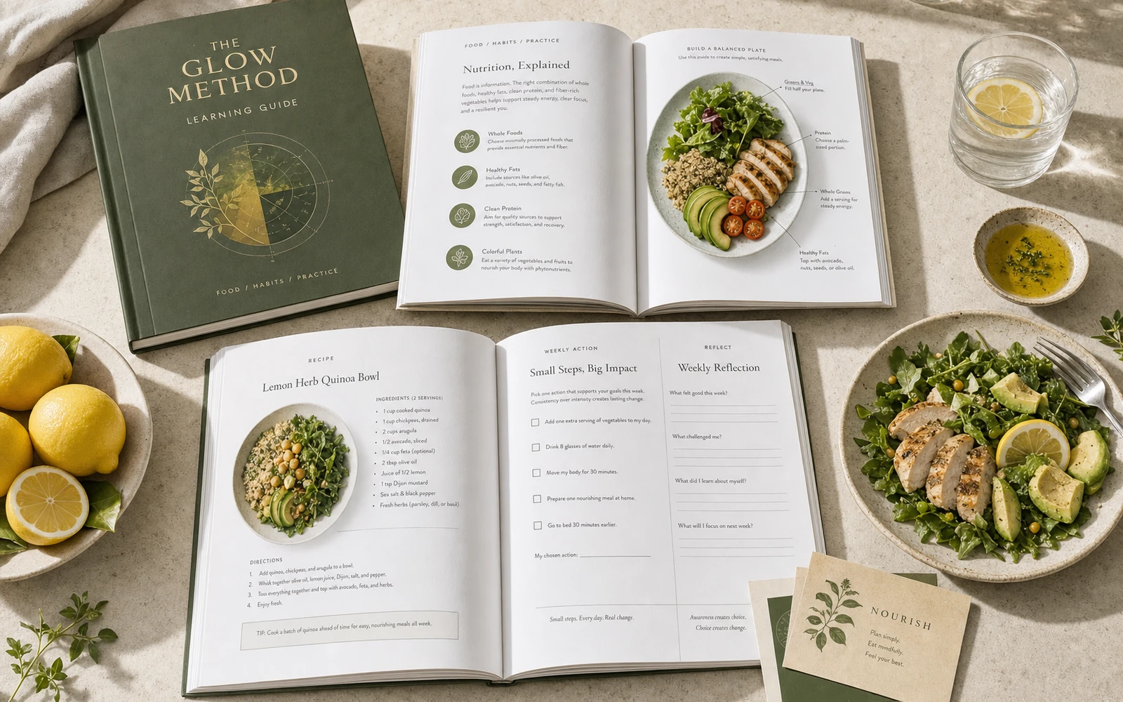 The Glow Method 48-page learning guide spreads