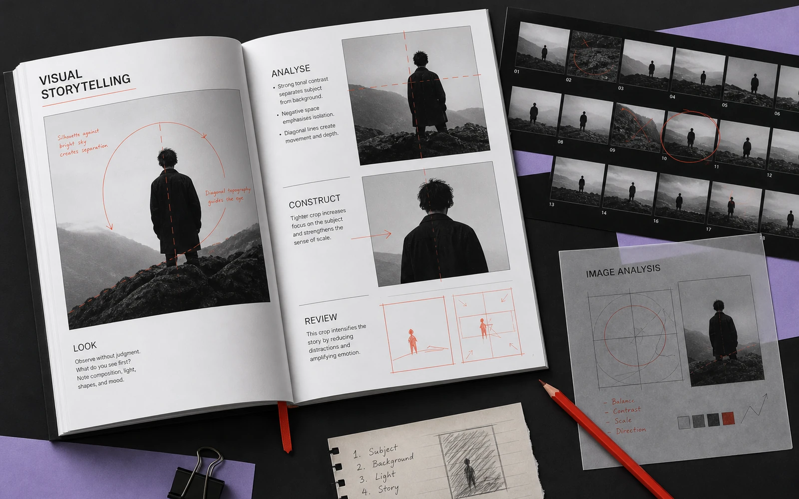 Visual Storytelling editorial workbook with image analysis